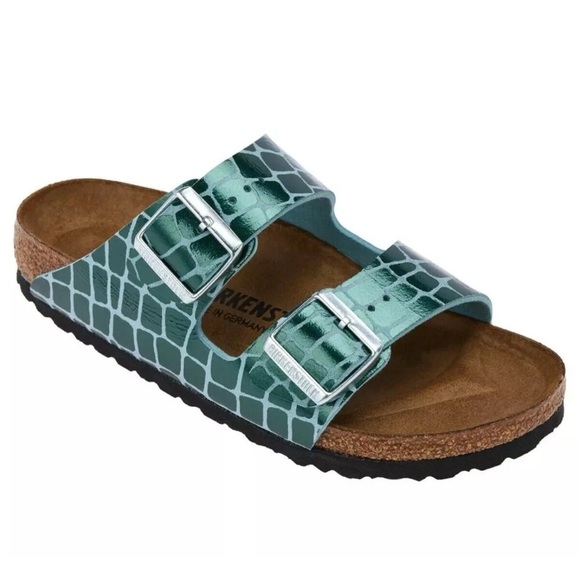 New Birkenstock Arizona Women’s Gator Gleam Two Strap Comfort Sandal Size 37 6 - Picture 2 of 8